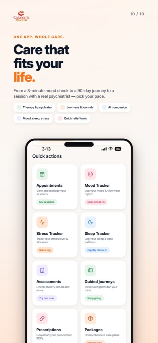 Mindtalk app โ Quick actions hub